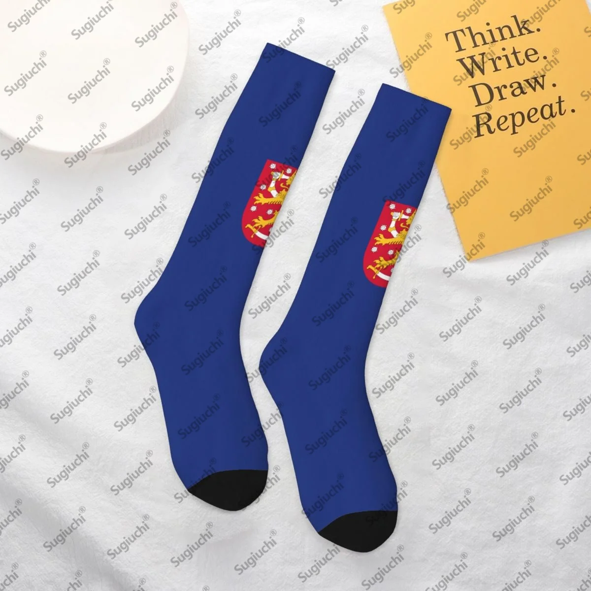 

2025 Finland Flag Polyester 3D Printed Socks Men Women Casual High Quality Unisex Kawaii Socks Street Skateboard Socks