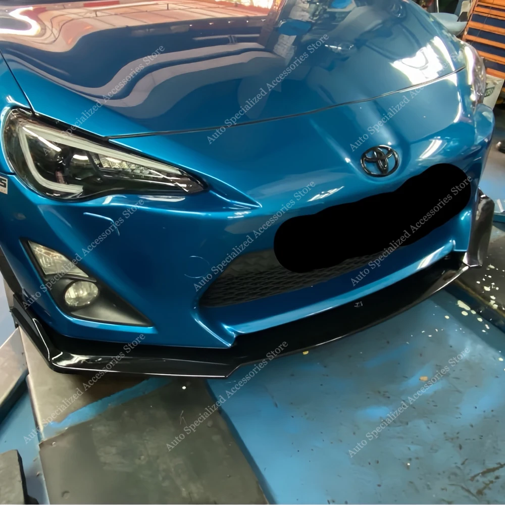 Gloss Carbon Look Front Bumper Lip Spoiler Splitter Diffuser For TOYOTA GT86 MK1 ZN6 2012-2016 Pre-Facelift Bodykits Tuning