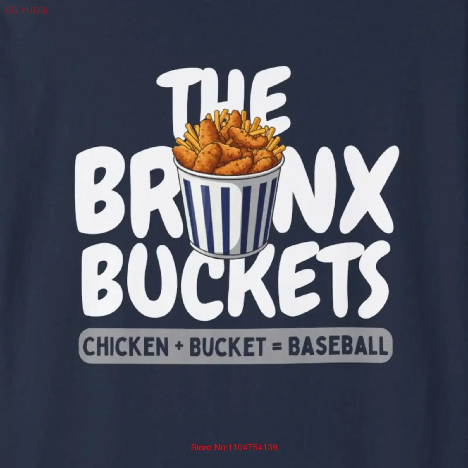 The Bronx Buckets Chicken BuckeT T Shirt Baseball and New York vintage Washed Top For Everyday Wear Stretched streetwear