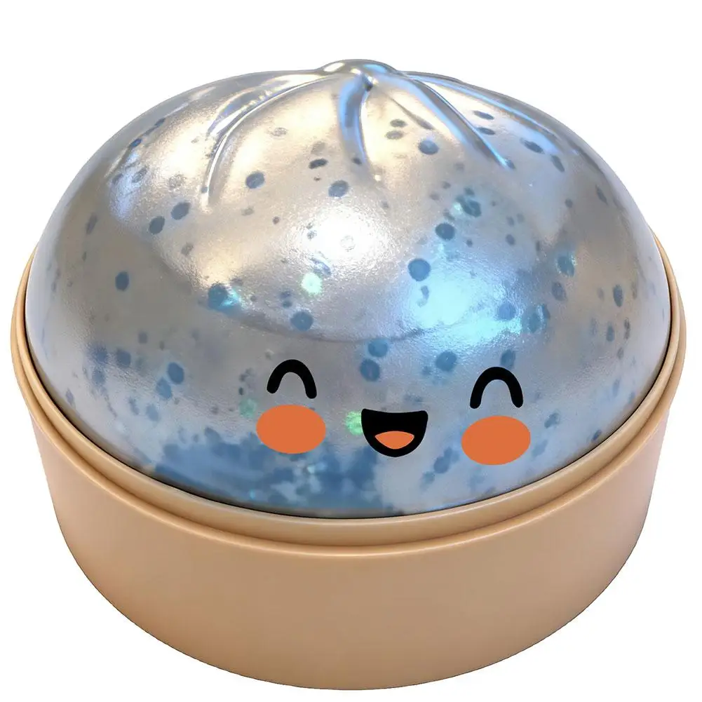 Glitzernder Langsam Aufsteigender Knödel-Stressball Gedämpfter Brötchen-Squishy-Ball Dehnbares Wiederverwendbares Entspannungsspielzeug Büro-Reise-Geschenk
