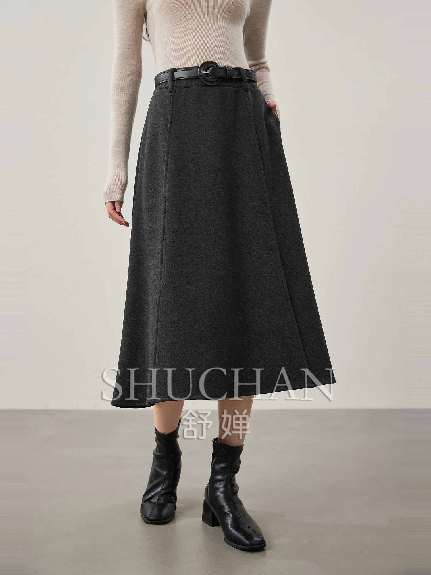 

Romantic and Fashionable, Cut with Its Own Belt Skirt Women Thick Faldas Mujer Moda 2024 Skirts for Women Falda Mujer