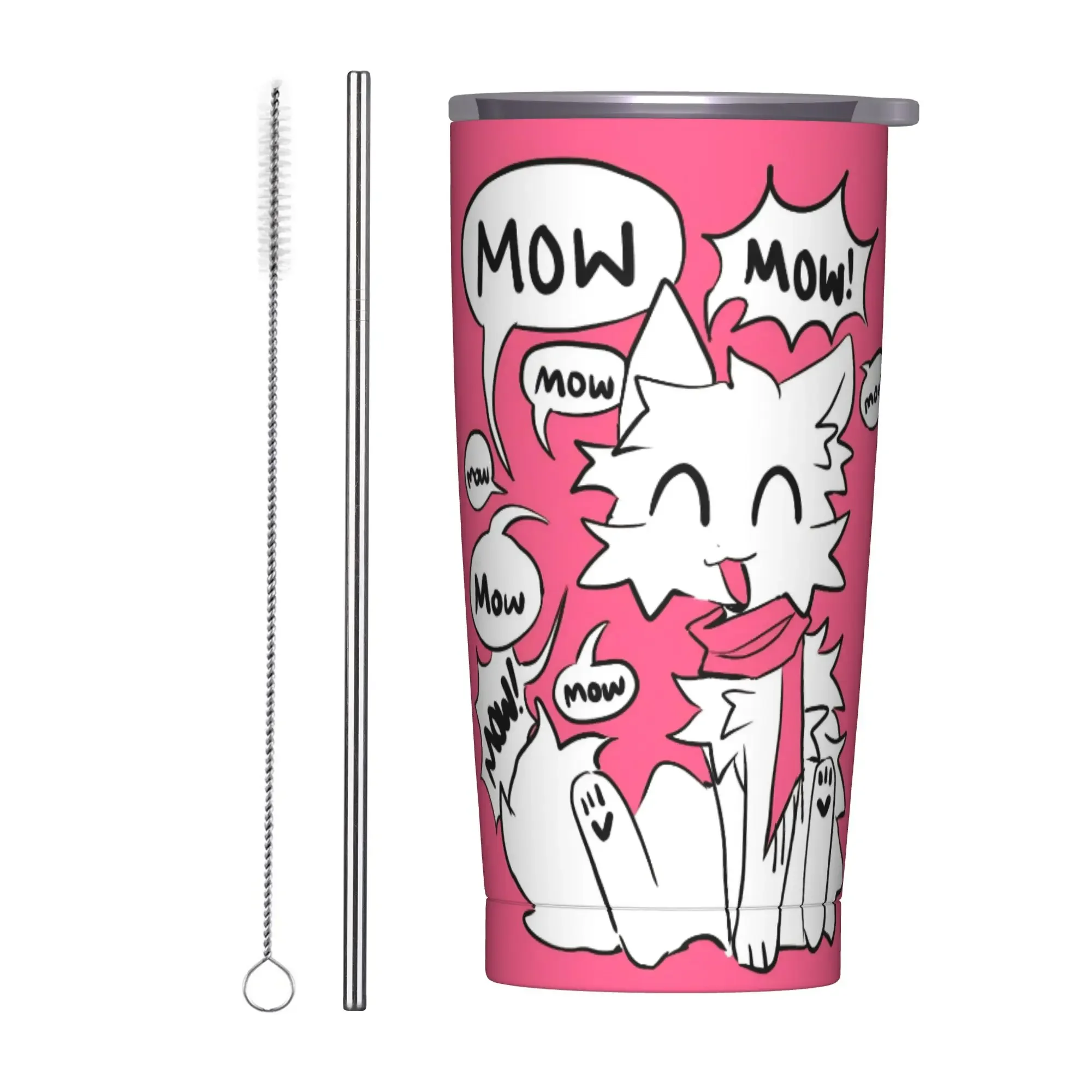 Boykissers Silly Cat Tumbler Vacuum Insulated Cartoon Thermal Cup with Lid Straw School Mugs Hot Cold Drink, 20oz