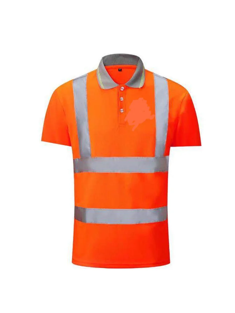 2022Outdoor Shirt Fluorescent High Visibility Safety Work Shirt Summer Breathable Work T Shirt Reflective Vest t-shirt Quick Dry