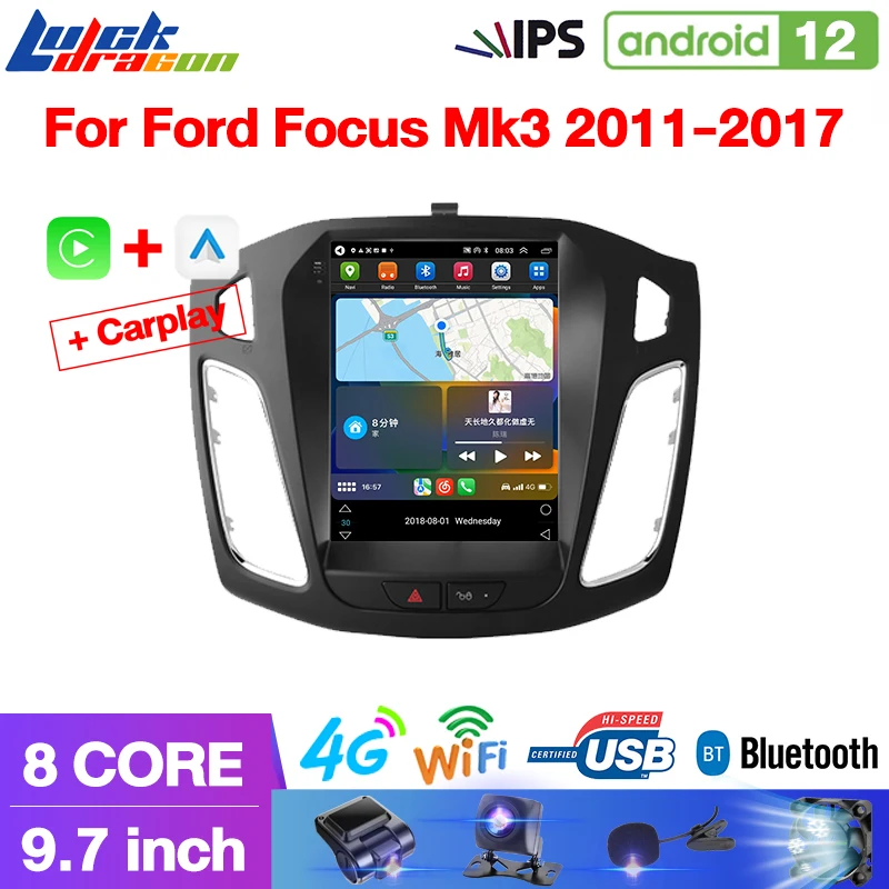 

Carplay Android Авто 9,7 дюймов Автомобильный радиоприемник 4G WIFI GPS 8 + 128g для Ford Focus Mk3 2011-2017 мультимедийный плеер Автомобильный Стерео Авторадио