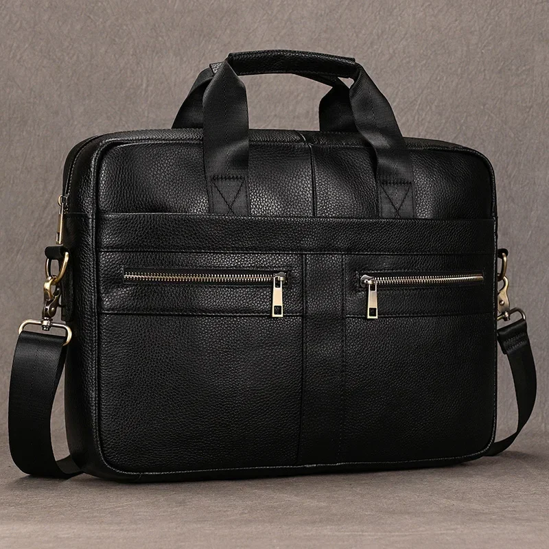 Newsbirds-Sac d'ordinateur en cuir véritable pour homme, étui à bombes pour homme, sac fourre-tout pour homme d'affaires, couche de médecin, 15 ", 6"