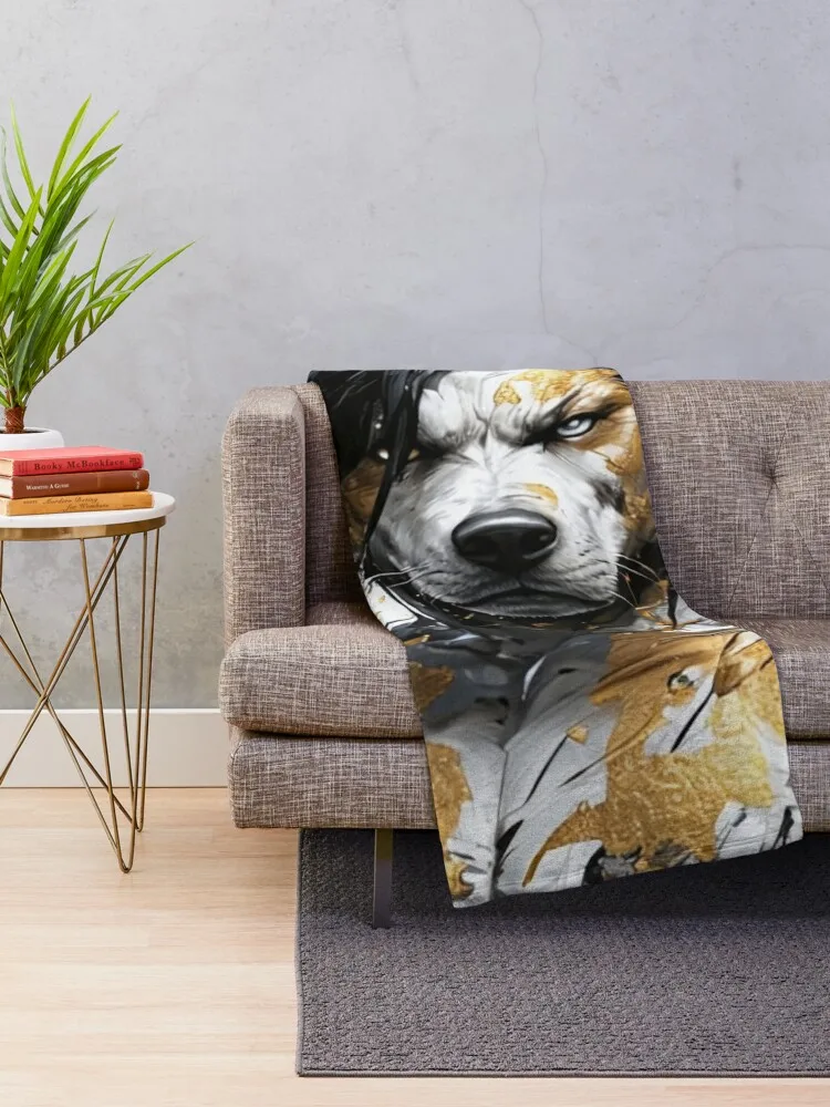 Hybrid animal creature jackal - man Throw Blanket funny gift Vintage Blankets