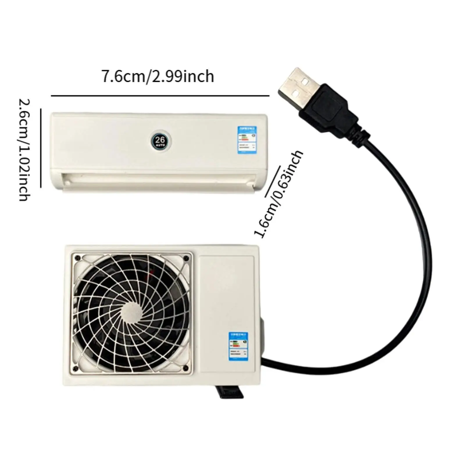 Decorazioni per case delle bambole Giocattoli di scena Mini condizionatore d'aria Modello USB 1/14 Decorazioni per il soggiorno Collezioni realistiche Mobili