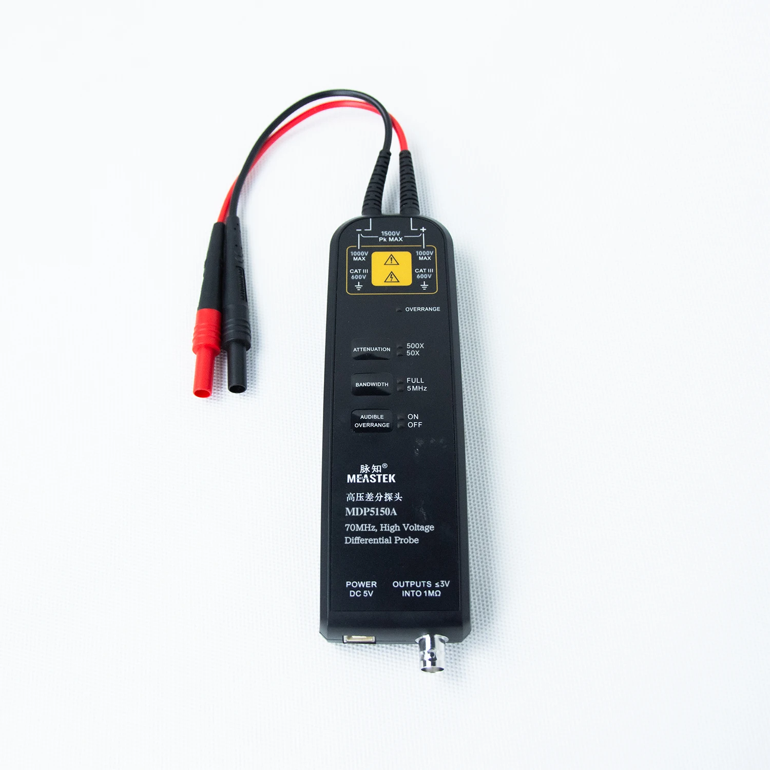 

MDP5150A/B/C High Voltage Differential Probes 1500Vpk , Bandwidth 70MHz/120MHz/200MHz