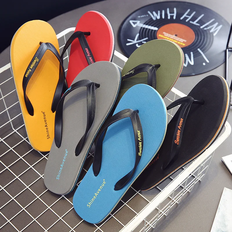

2026 New Men's V-Shape Slippers Summer Non-Slip Outdoor Beach Sandals Household Slippers Student Style