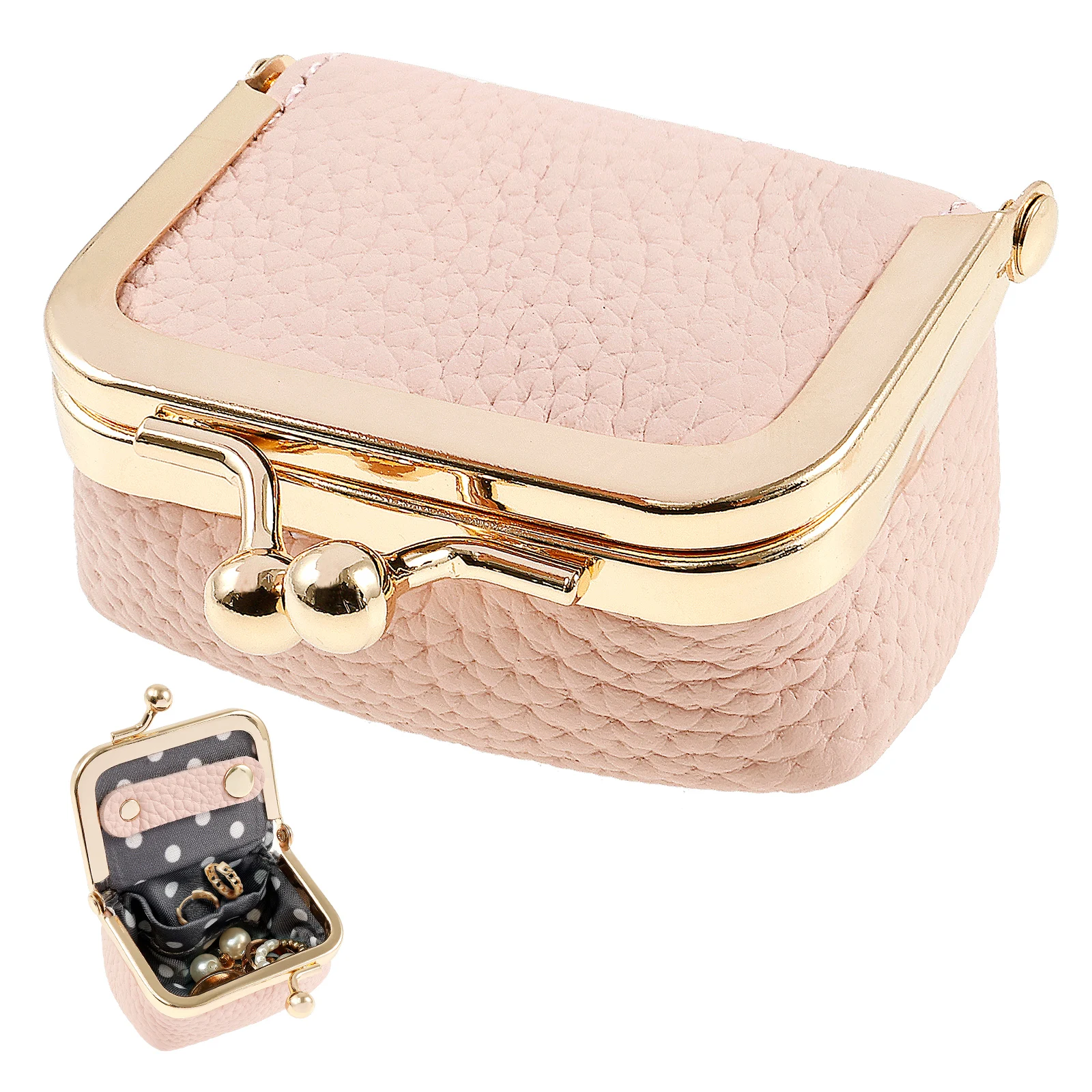 Vintage Leather Mini Jewelry Box Portable Travel Jewelry Case with