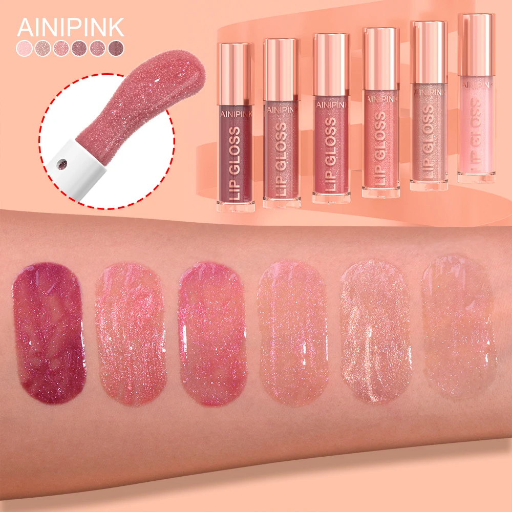 Glitter Lip Gloss Lipstick, Lip Tint Moisturizing Hydrating Long Lasting  Non-Stick Cup Waterproof Nude Lip Plumper High Pigment image 4