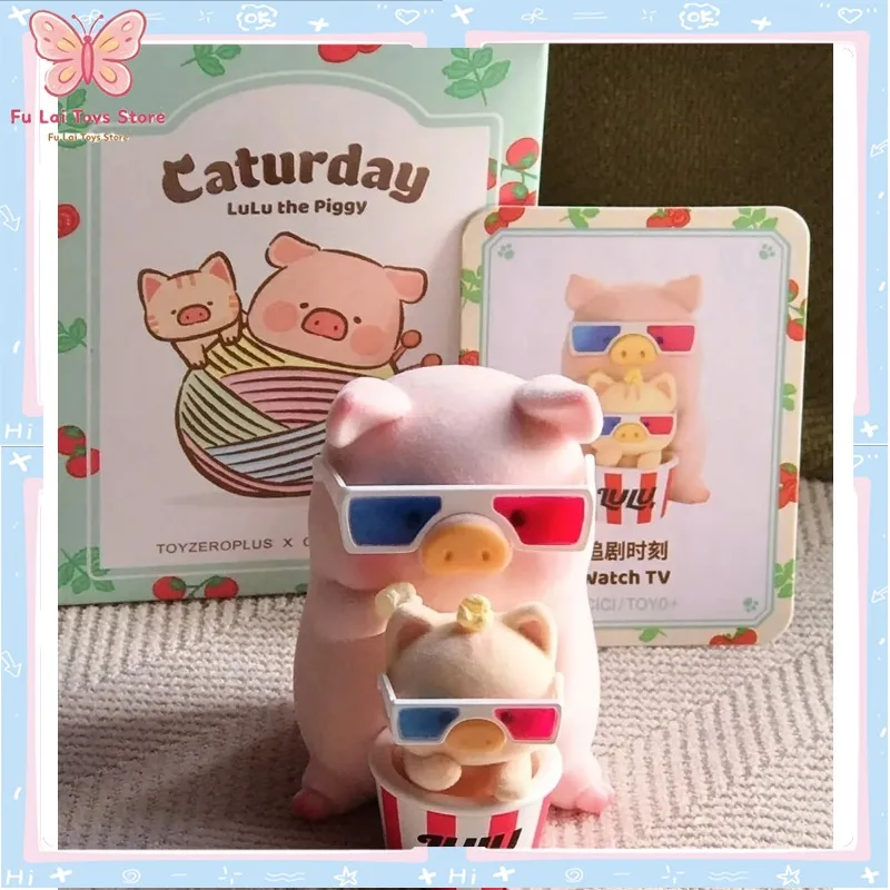 

TOYZEROPLUS LuLu The Piggy Caturday Series Blind Box Flocked PVC Figure Desktop Decor Cute Healing Collectible Gift In Stock