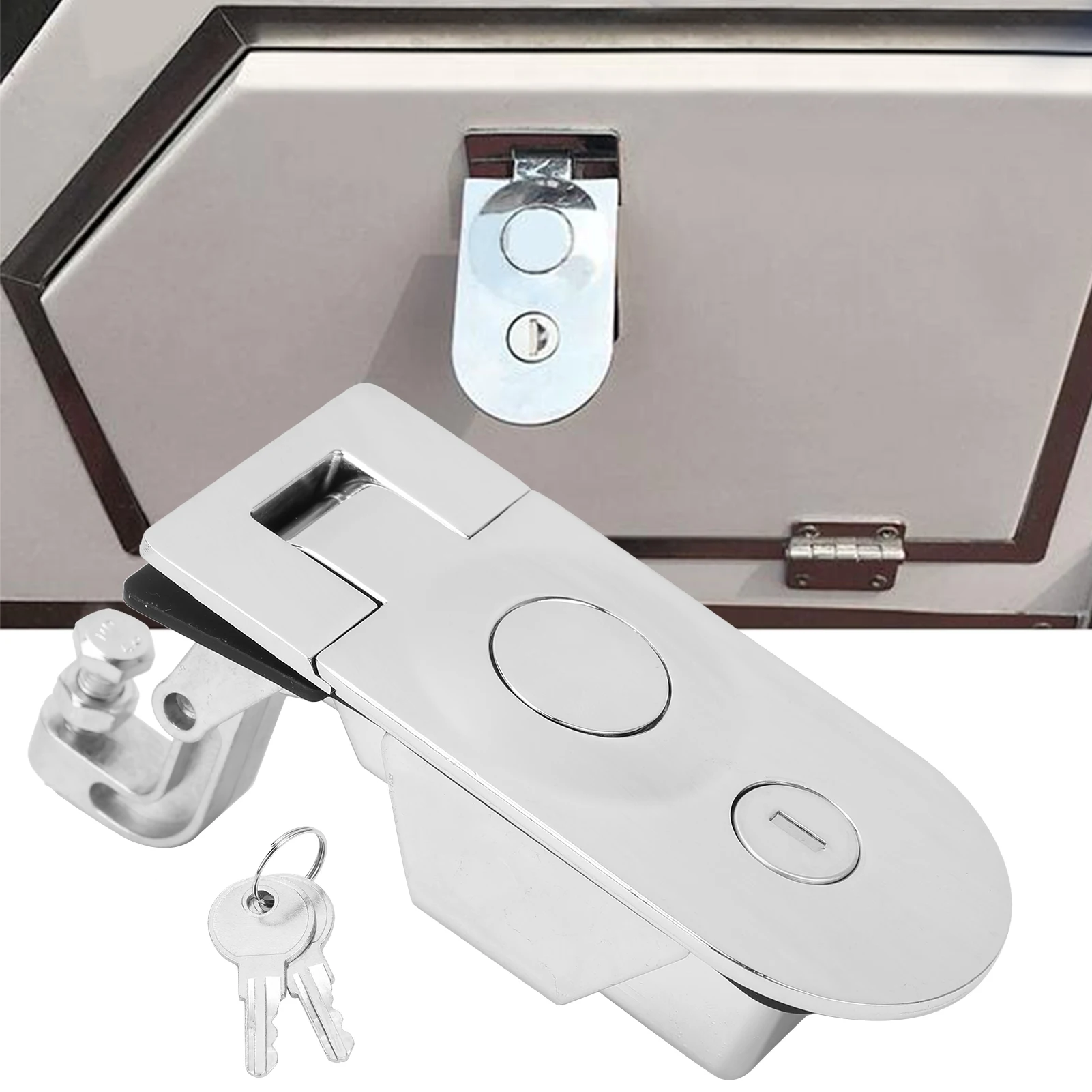 

Компрессионная защелка с 2-клавишным замком из цинкового сплава для автодомов, яхт, мусорных баков, складских дверей