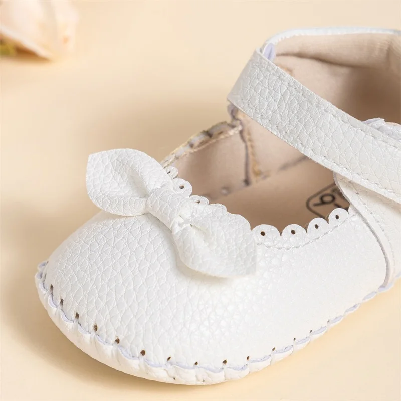 Adorable Baby Girls Mary Jane Shoes with Sweet Bow Detail and Comfortable Non-Slip Sole for First Steps