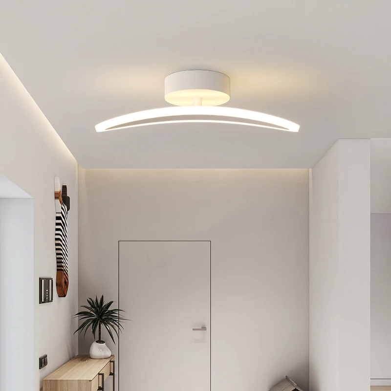 Luz de tira nórdica moderna simples para o corredor, luzes de teto LED, lâmpada criativa para varanda varanda e sala de estar