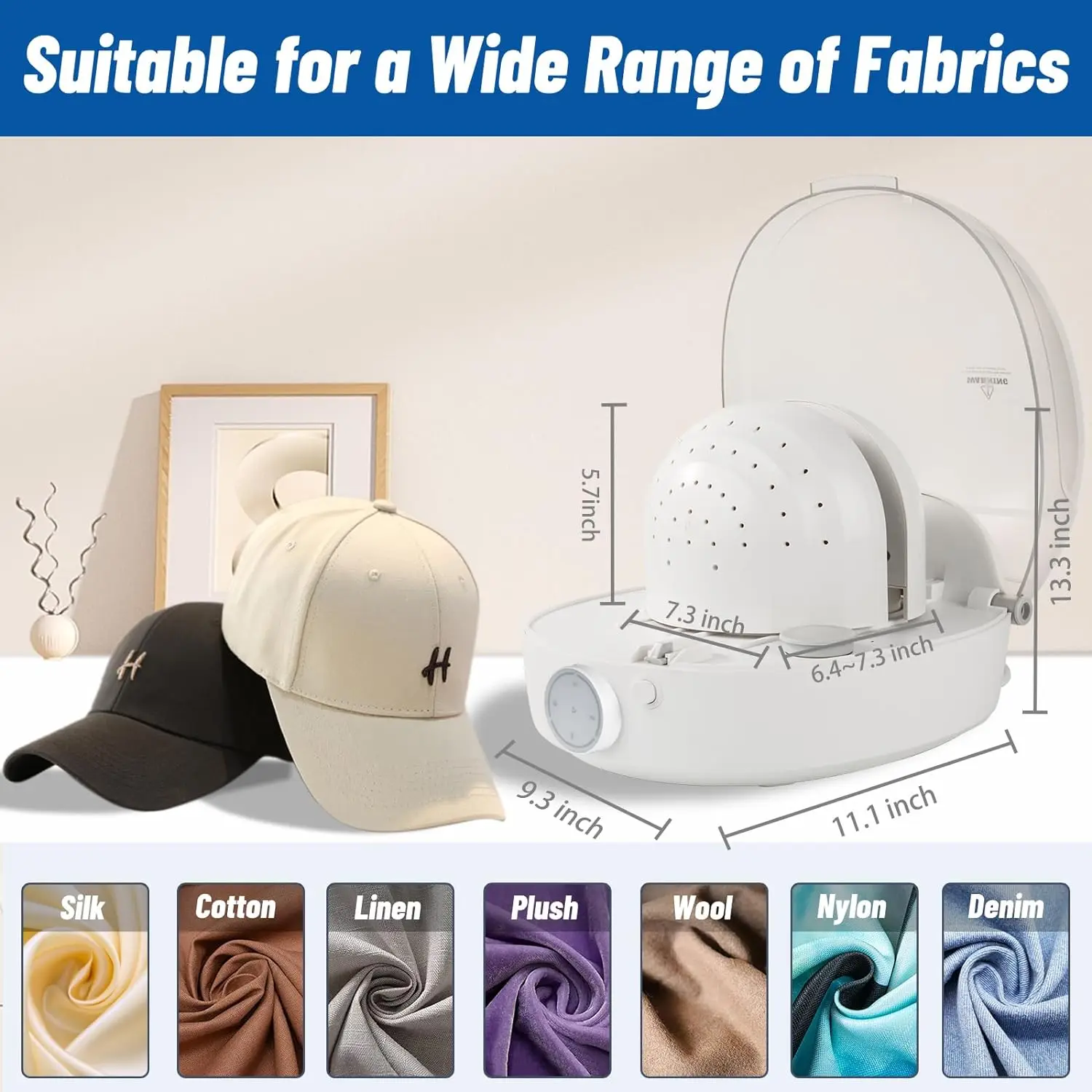 Automatic Cap Cleaner with steam and Dry,steam Cleaning&Ironing and Drying for Bucket hat Baseball Cap and so on