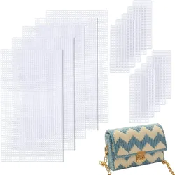 10pcs 2 Sizes Plastic Mesh Canvas Bag Sheets Plastic Acrylic Yarn Crafting Knit and Crochet Projects for Purse Making Supplies
