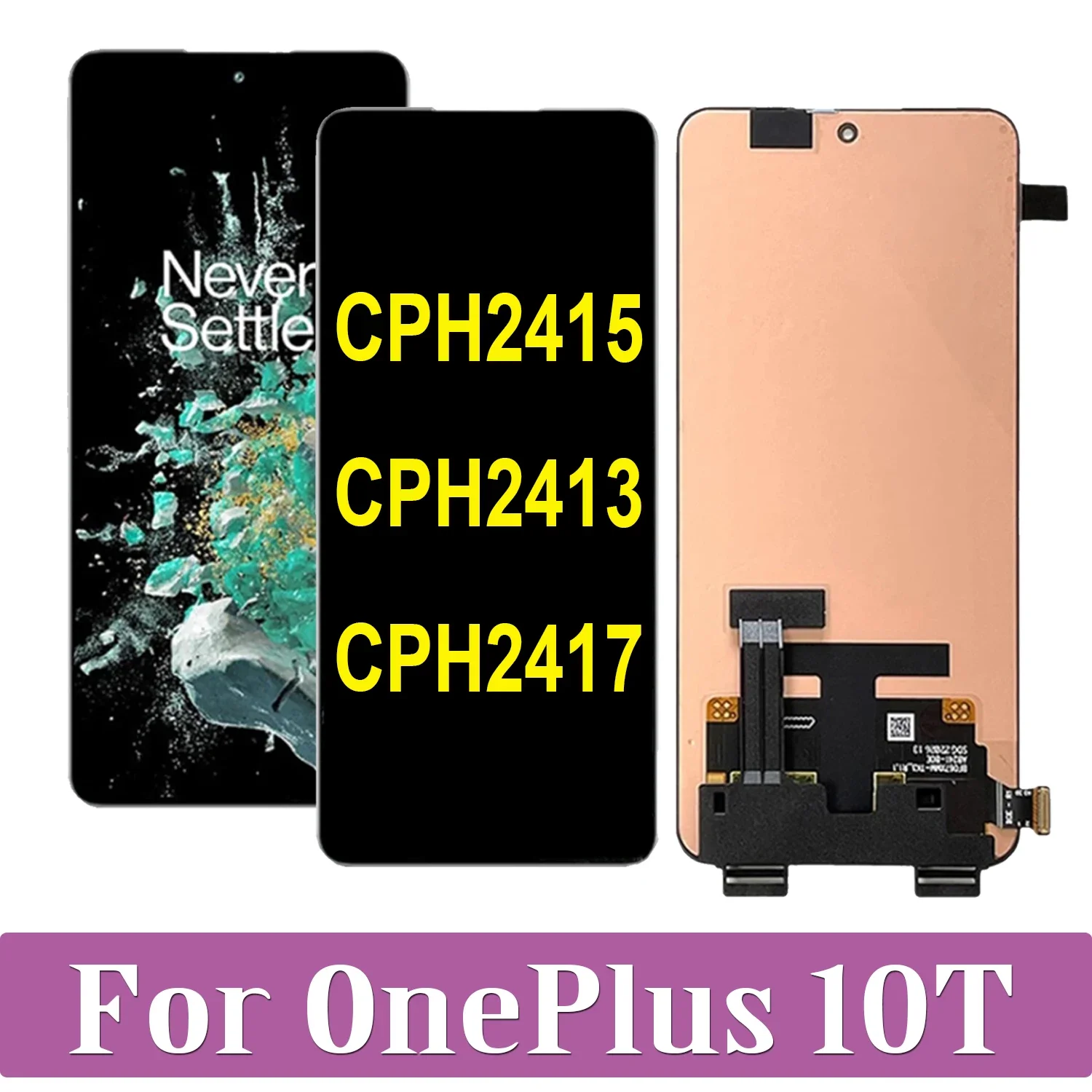 

6.7'' AMOLED For Oneplus 10T CPH2415 CPH2413 CPH2417 LCD Display Touch Screen Replacement Digitizer Assembly