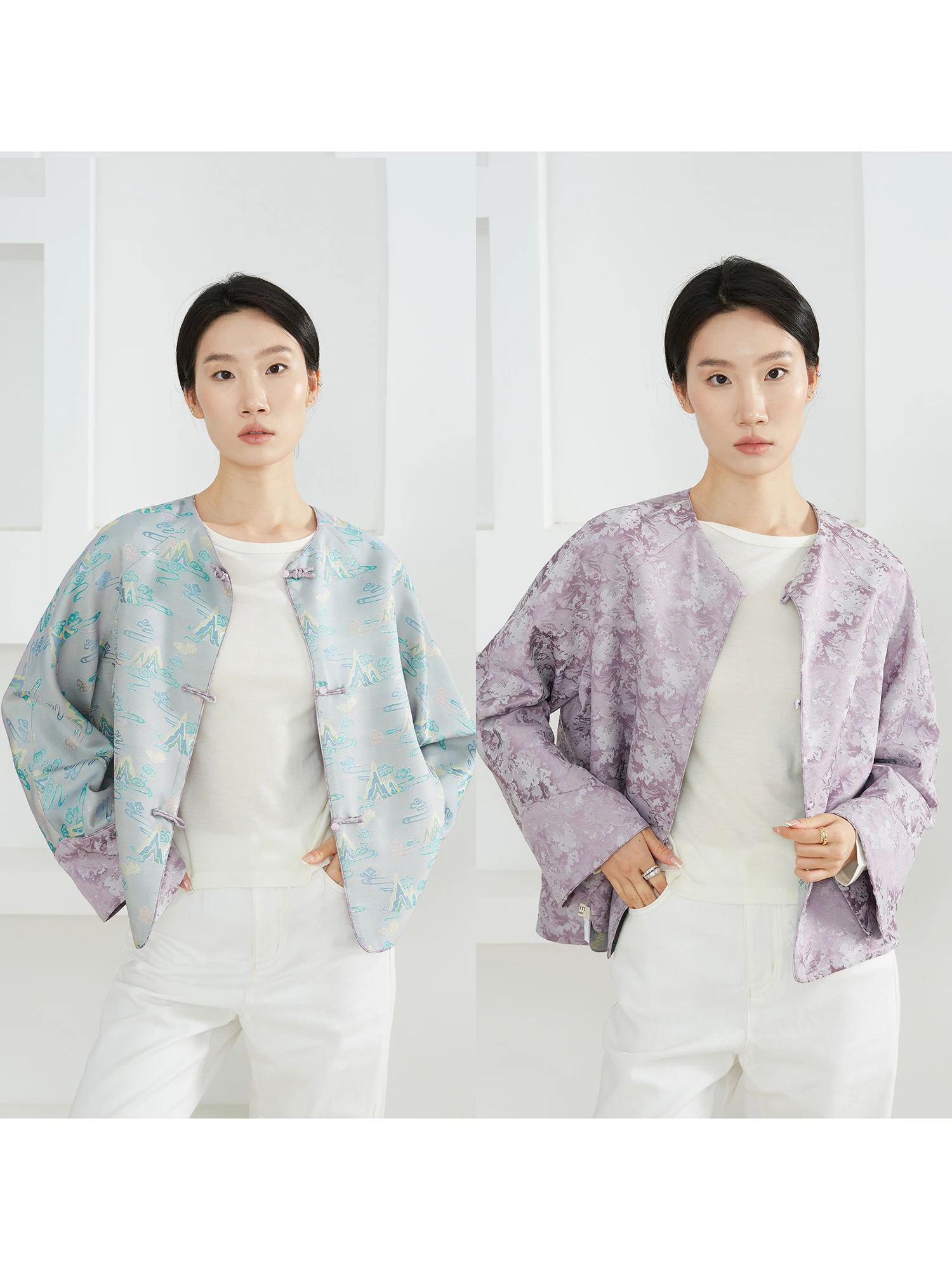 

Двусторонний шелковый короткий жакет в китайском стиле, открытый кардиган, женская модная осенняя верхняя одежда, бренд Silviye, LAC...