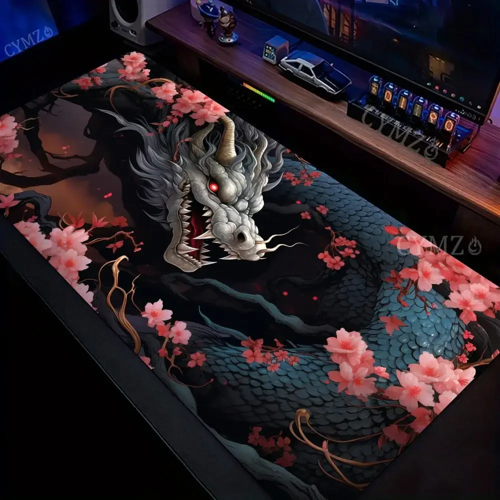 

Коврик для мыши на тему Сакура Дракона, настольный коврик, резиновый противоскользящий, прочные настольные аксессуары, коврики для клавиатуры, настольные коврики, игровые коврики с изображением дракона в стиле аниме