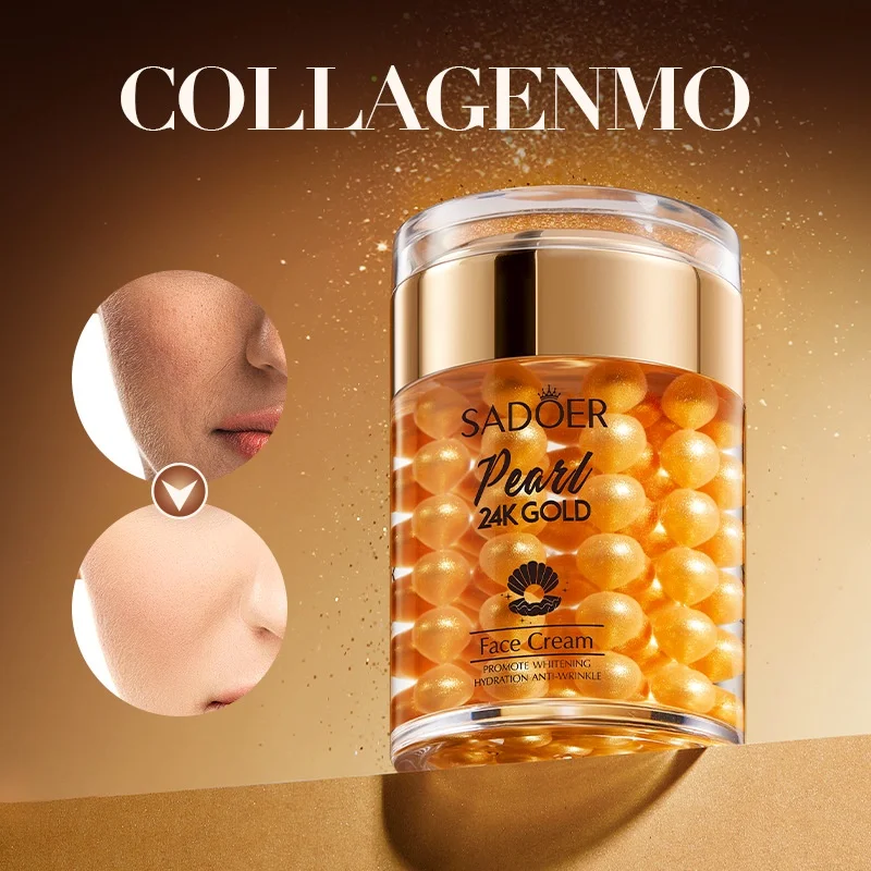 SADOER 24K Golden Pearl Collagen Facial Moisturizer for Whitening