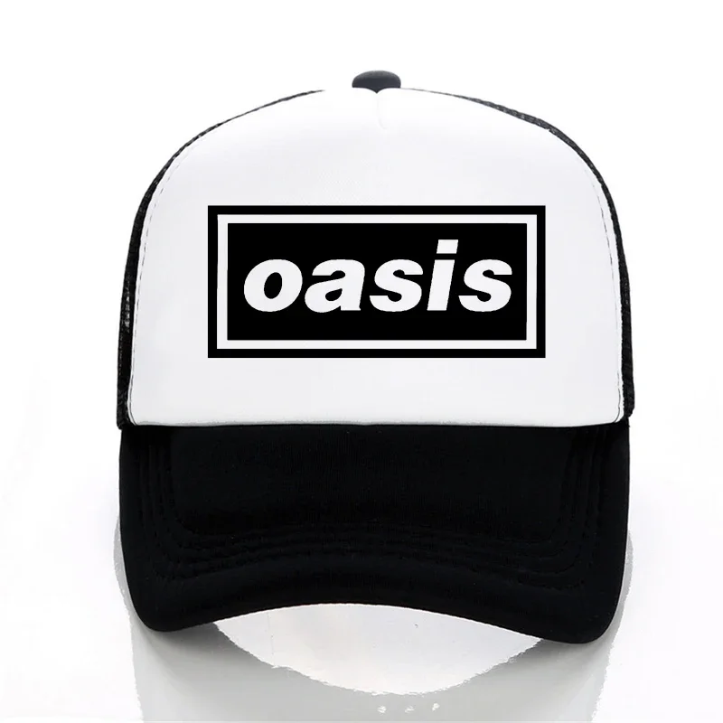 

Oasis band Baseball caps Men Women summer Mesh hat Outdoor sports leisure letter Adjustable trucker cap