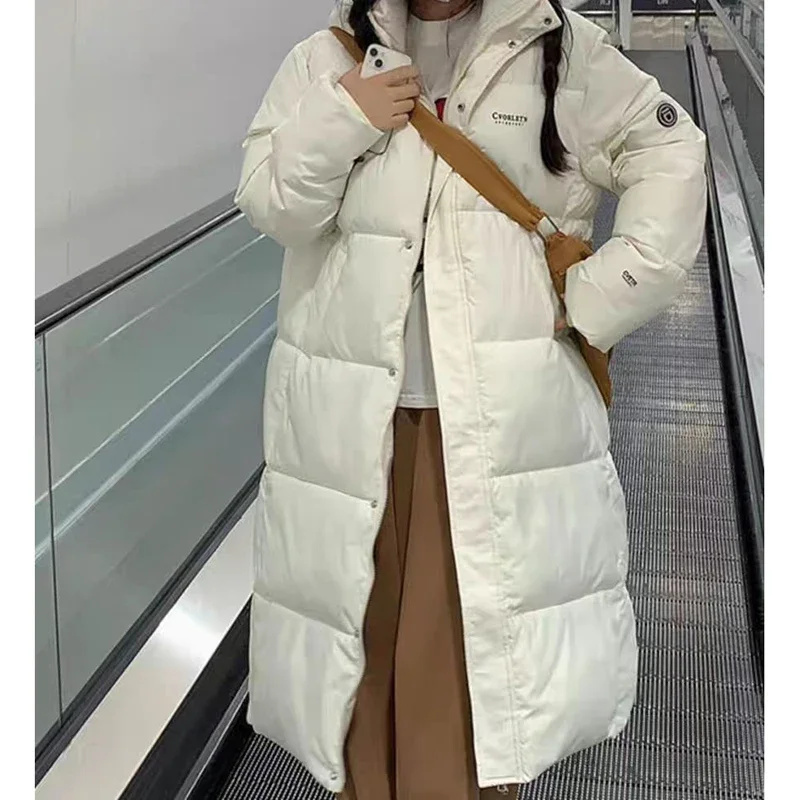 HELIAR Women Zipper Pockets Down Coat oversize Loose Coat Turtleneck Thickened Warm Long Coat Women Casual Parkas Autumn Winter