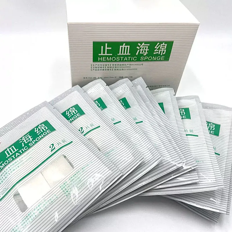 2Pcs/1Bag Dental Disposable Medical Hemostatic Sponge Trauma Hemostatic Hemostatic Sponge Oral Material Dental Consumables