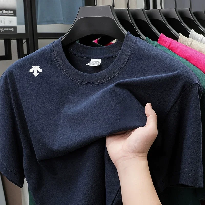 2026 New Arrival 100% Cotton Men's Sports T-Shirt, Embroidered O-Neck Short Sleeve Tee, Casual Comfortable Summer Tops t shirts