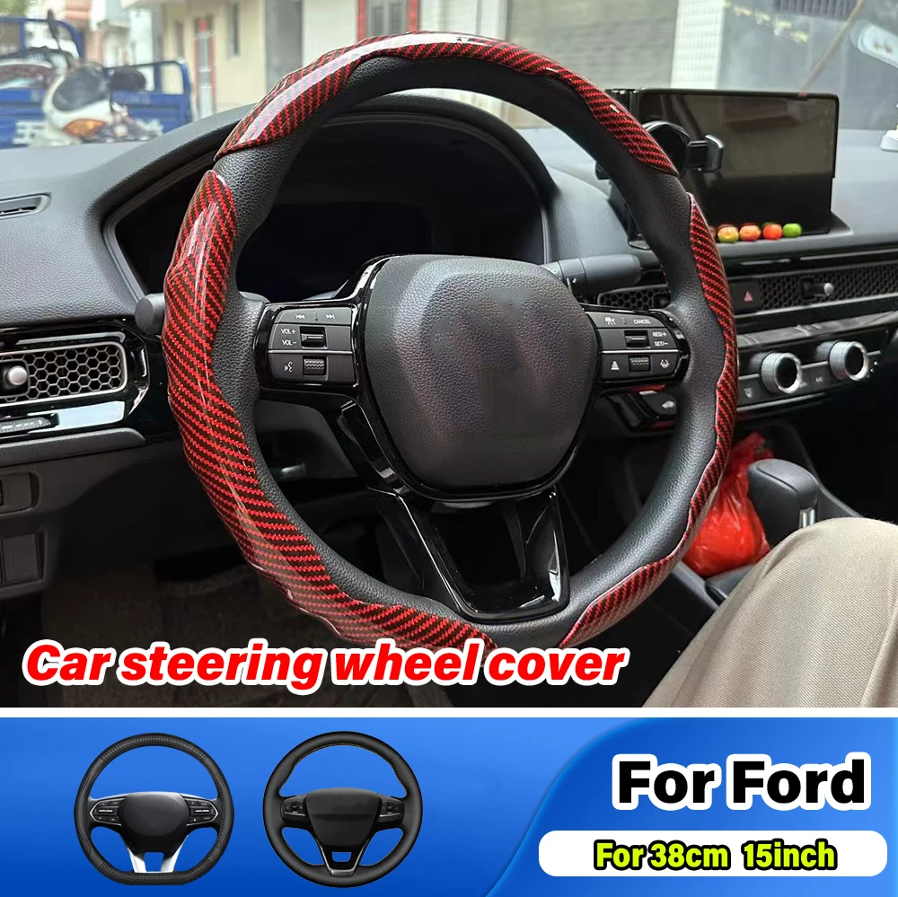 

Car Steering Wheel Cover Accessories For Ford Focus Mk3 Mk2 Fiesta Ranger Mondeo Mk4 Transit Custom Mk7 Mk4 Mk8 Mk5 Kuga Mk2