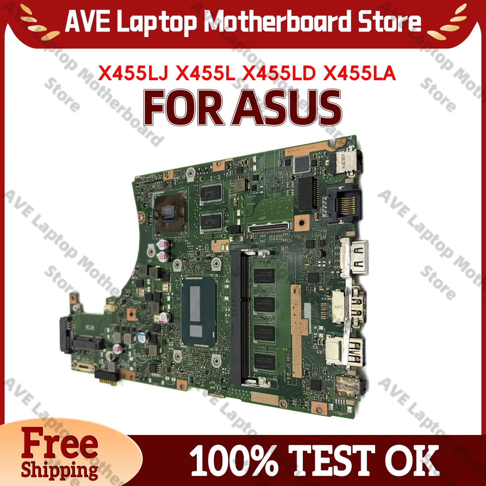 Placa base para ordenador portátil X455LD para ASUS X455LF K455L X455LD A455L X455LNB X455LB X455L W419L X455LJ W491L con CPU I3 I5 I7