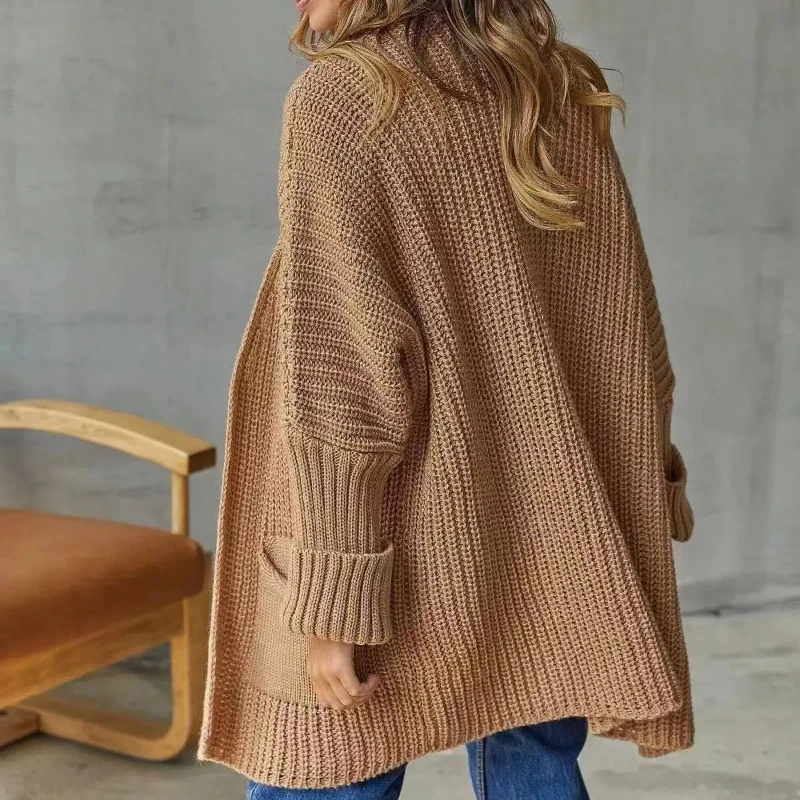 

New Fashion Autumn and Winter Cardigan Sweater Jacket Lazy Loose Knit Sweater Casual Thick Plus Size Women's Top 164