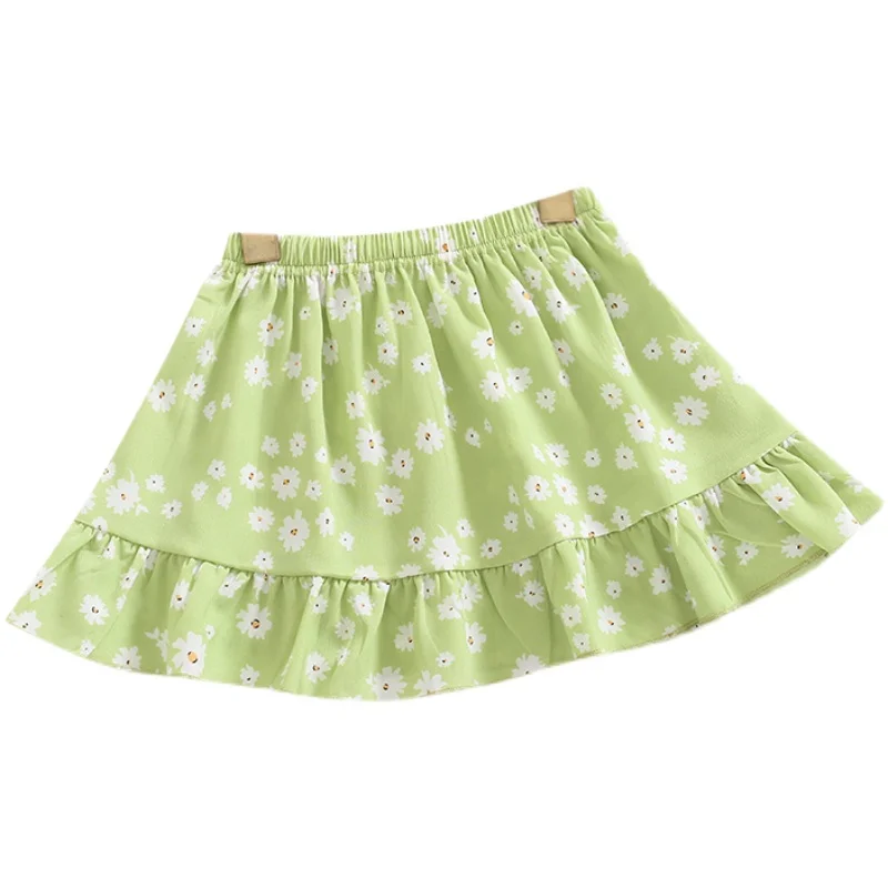 Kids Girls Print Flower Baby Girls Elastic Waist Chiffon Floral Skirt Casual Summer Girls Clothes