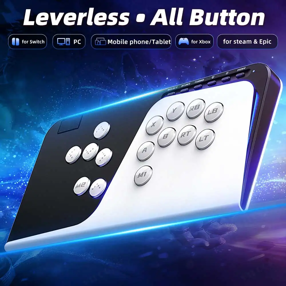 

All Button Leverless Fighting Controller for PC Steam Switch Xbox Mechanical Low Profile Fight Stick Tekken 8 SF6 Gamepad Slim
