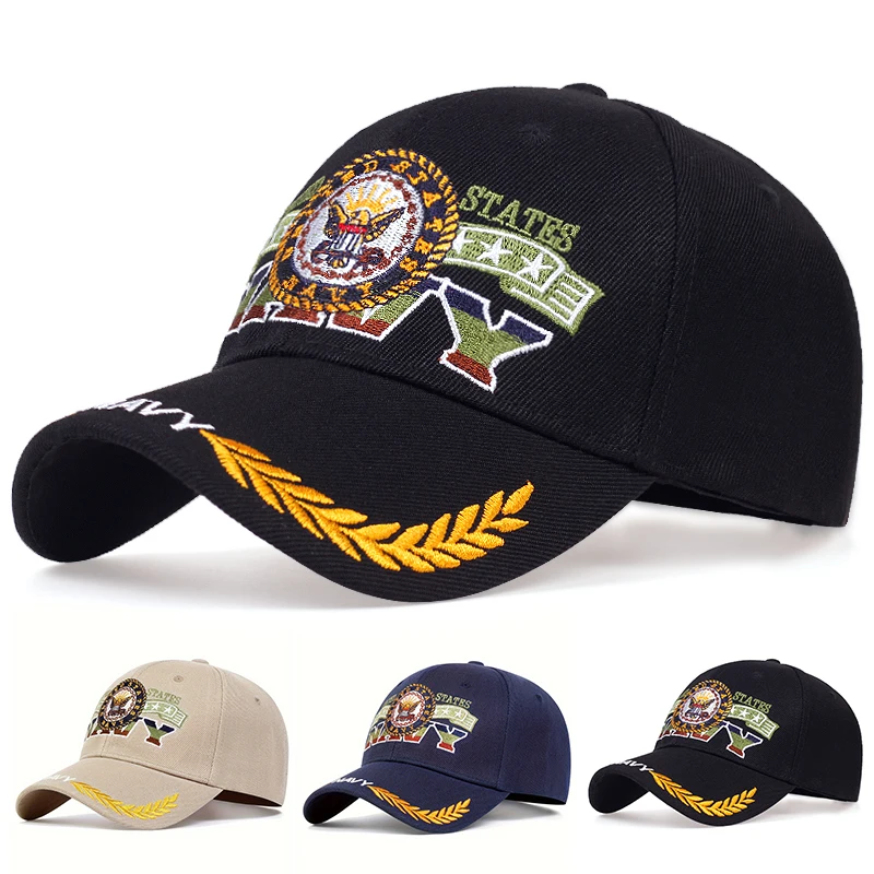 Unisex NAVY Eagle Embroidery Snapback Baseball Caps Spring and Autumn Outdoor Adjustable Casual Hats Sunscreen Hat