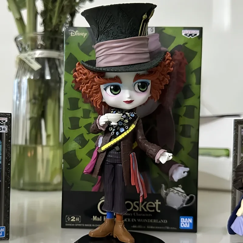 Original Bandai Alice In Wonderland Anime Figure Mad Hatter Kids Toys Birthday Dolls Ornaments Collectible Statue Christmas Gift