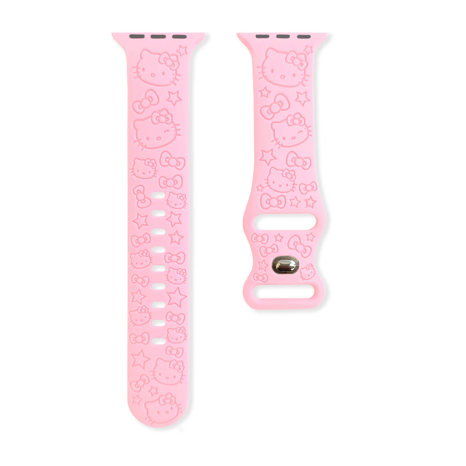 Sanrio Hello Kitty Laser Mark Strap for Apple Watch 9 8 7 Silicone Band Replaceable Bracelet for iWatch 41mm 40mm 38mm Watchband