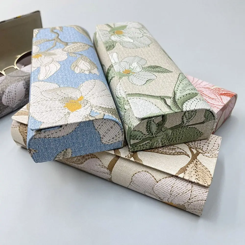 Protective Cover Chinese Style Embroidery Glasses Box Portable Multifunctional Myopia Glasses Case Sunglasses Organizer Students