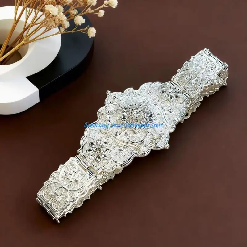 573B Fashion Folk Art Belt Russia Culture Waistband For Themed Event And Parties