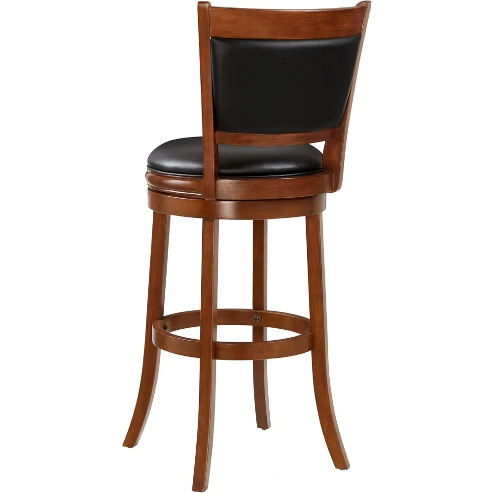 Swivel Pub Height Barstool 29 Inch Seat Height Cherry Set of 1