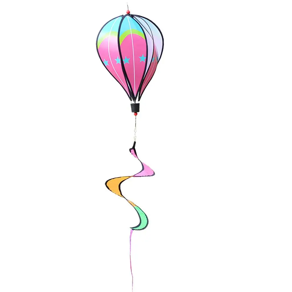 Hot Air Balloon Wind Stripe Garden Yard Outdoor Decor Rainbow/