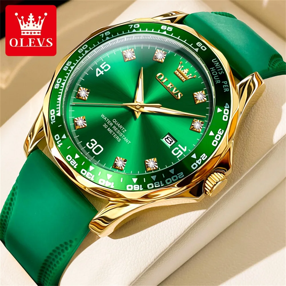 OLEVS New Men's Watch High Quality Sports Waterproof Luminous Green Water Ghost Men Watch Top Luxury Brand Quartz Watch for Men