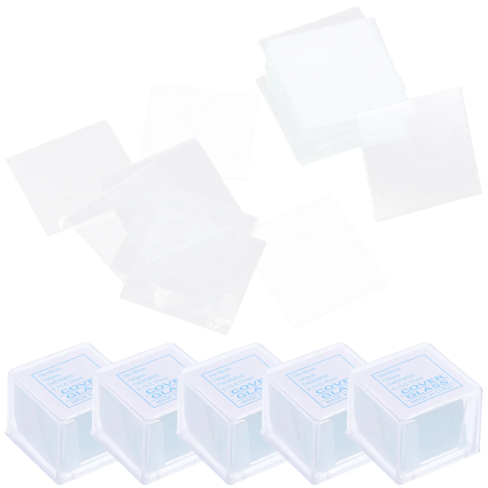 500 Pcs Microscope Slide Slides and Cover Glasses Square Coverslip Clear Slips Pre-cleaned