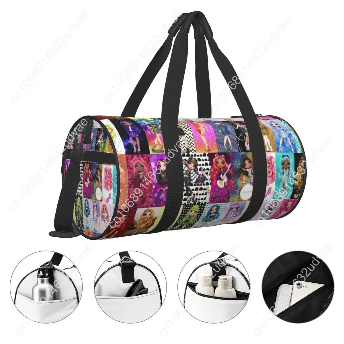Tas Olahraga Rainbow High Tas Olahraga Tahan Air Anak Perempuan Kawaii Tas Tangan Desain Renang Besar Tas Kebugaran Baru untuk Pria Wanita