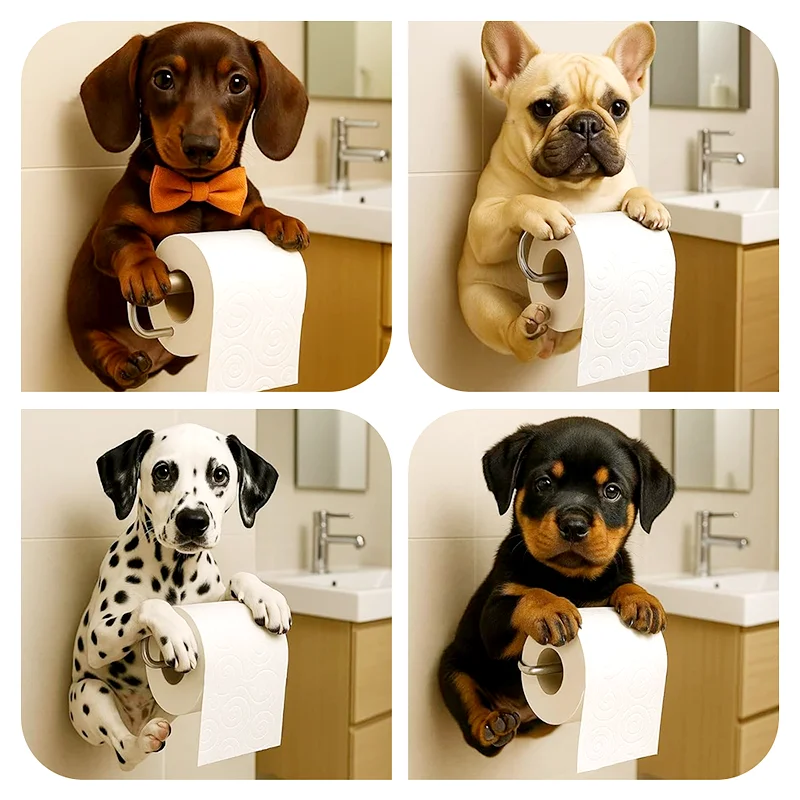 Love dog tissue holder resin craft statue home decoration can be toilet paper holder decoration