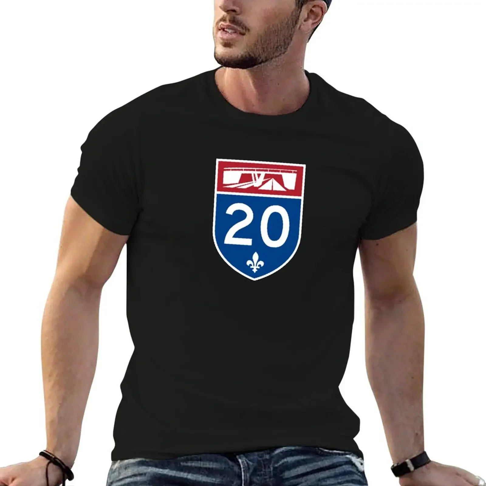 Autoroute 20, Québec CANADA T-Shirt street wear korean fashion summer top customs design your own outfits for men