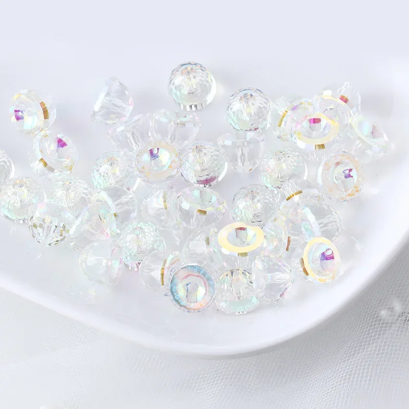 

20 Pcs/bag 8x10mm Through Hole Crystal Bell New High-end Crystal DIY Jewelry Accessories Beaded Glass Through Hole Flat Beads