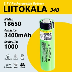 1-40pcs LiitoKala 34B 100% New Original NCR18650B 3.7v 3400 mah 18650 3400mAh Lithium Rechargeable Battery Flashlight batteries