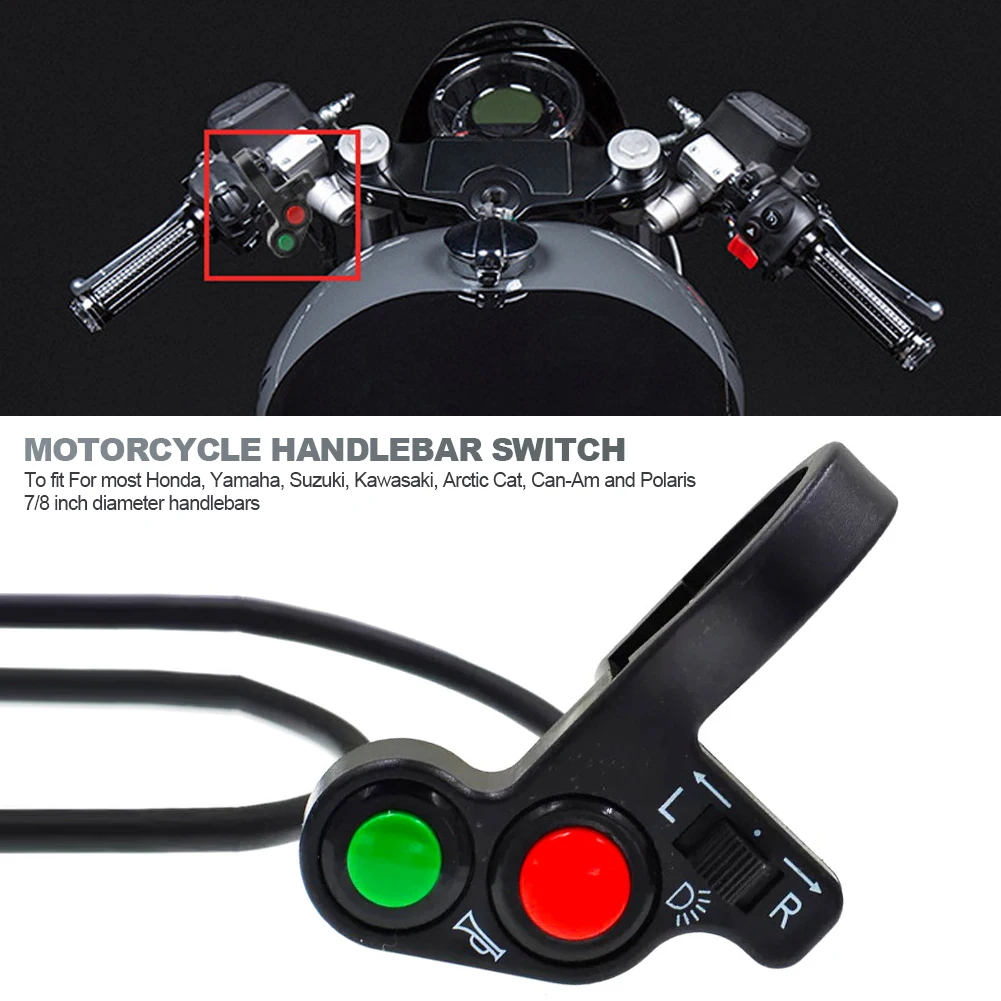 Motorcycle Switch Handlebar Switch Electric Bike Scooter Horn Turn Signals On/Off Button Light Switch Motorcycle Accessories