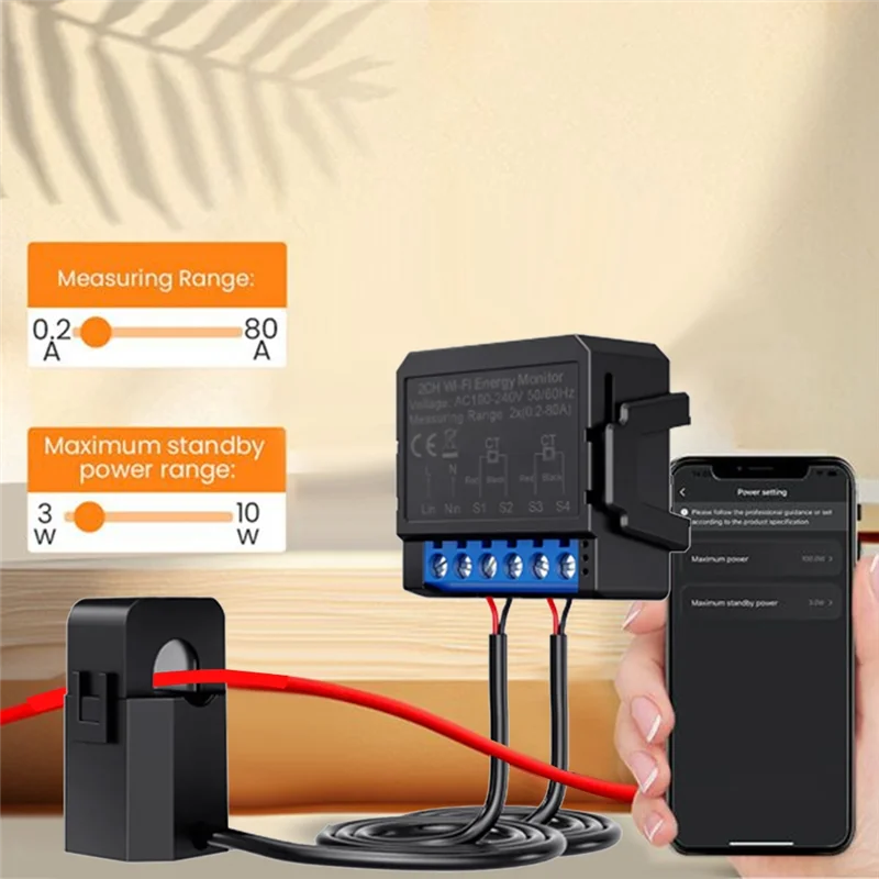 

B04B-Tuya Wi-Fi 2-бандовый интеллектуальный счетчик энергии кВтч счетчик мониторинга мощности двунаправленный счетчик мониторинга
